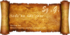 Szőke Günter névjegykártya
