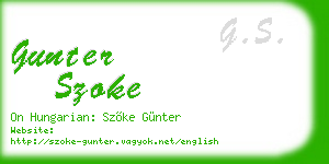gunter szoke business card